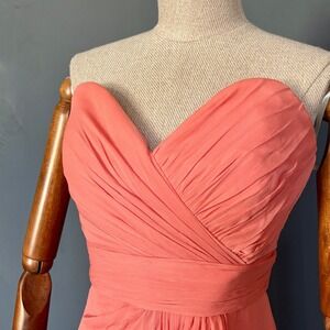 Marchesa Notte Women's Bridesmaids Maxi Dress Strapless Blush Pink | Size 8‎ |
